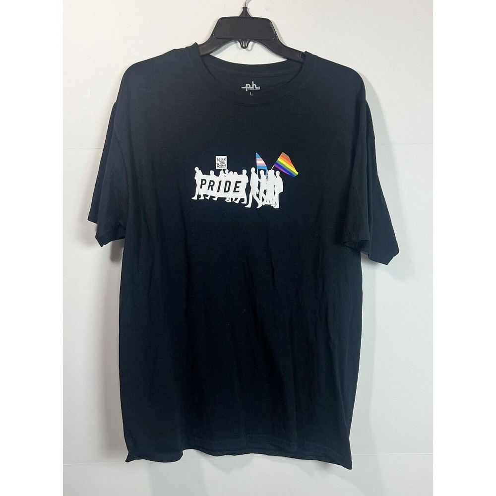 THE PHLUID PROJECT BREAK THE BINARY LGBTQ PRIDE Graphic T-Shirt Mens Large Black